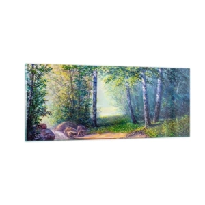 Schilderen op glas - Idyllisch landschap - 100x40 cm