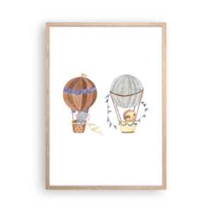 Een poster in een licht eiken lijst - Vrienden onderweg - 50x70 cm