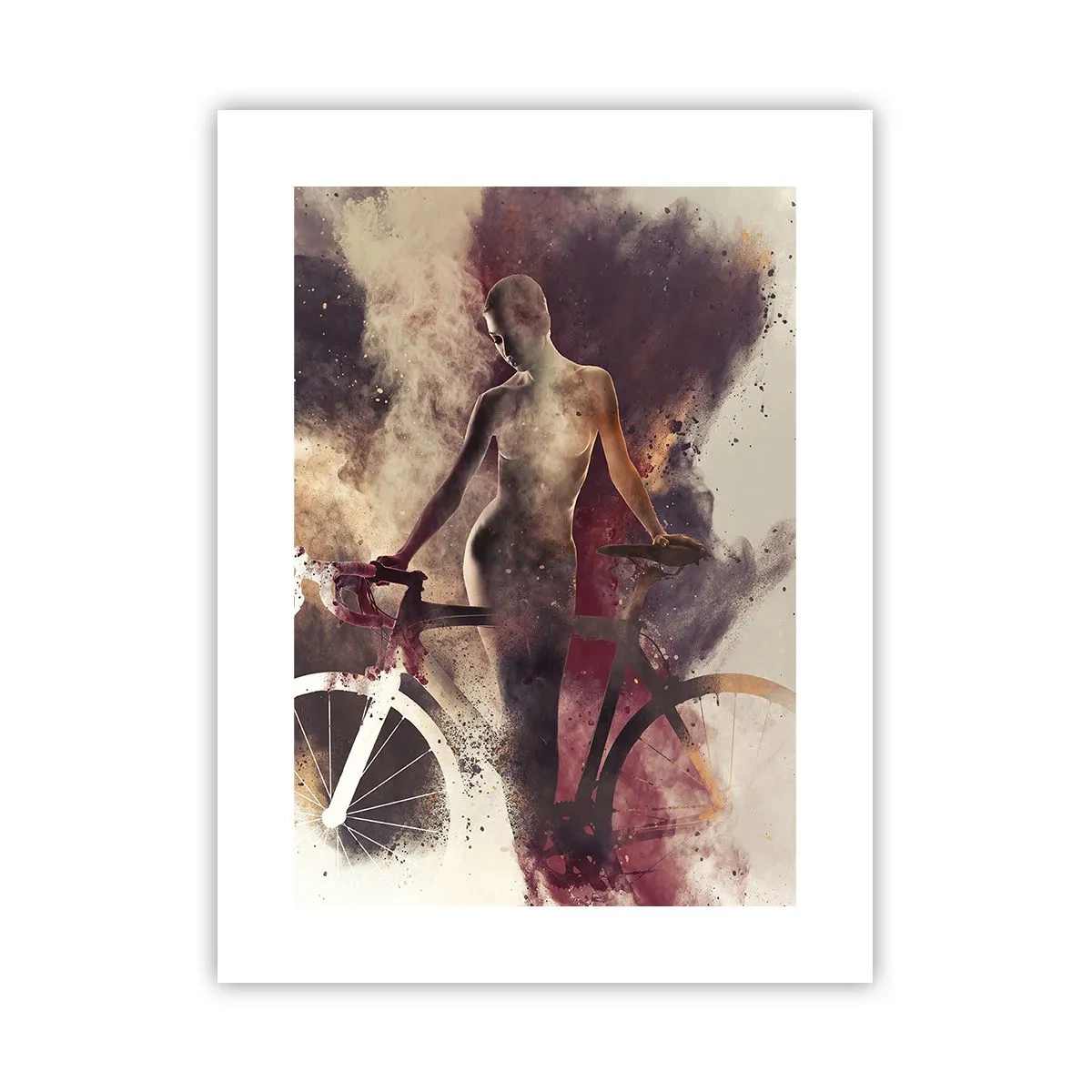 Poster - Een fietsziel in marmeren vormen - 30x40 cm