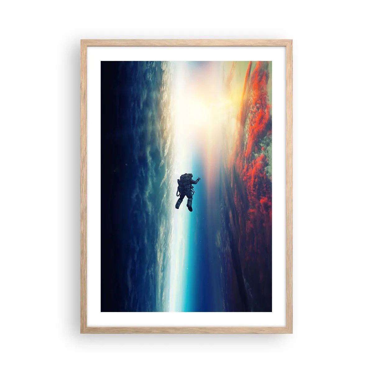 Een poster in een licht eiken lijst - Ga het universum tegemoet - 50x70 cm