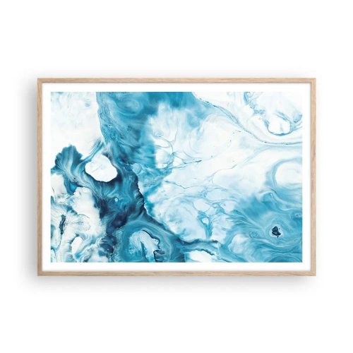 Een poster in een licht eiken lijst - Blauw Concert - 100x70 cm