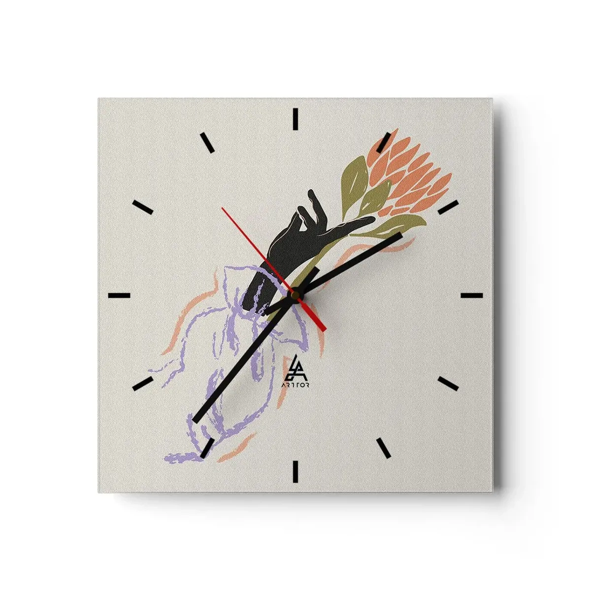 Wandklok - Klok - Zusterlijke aanraking - 30x30 cm