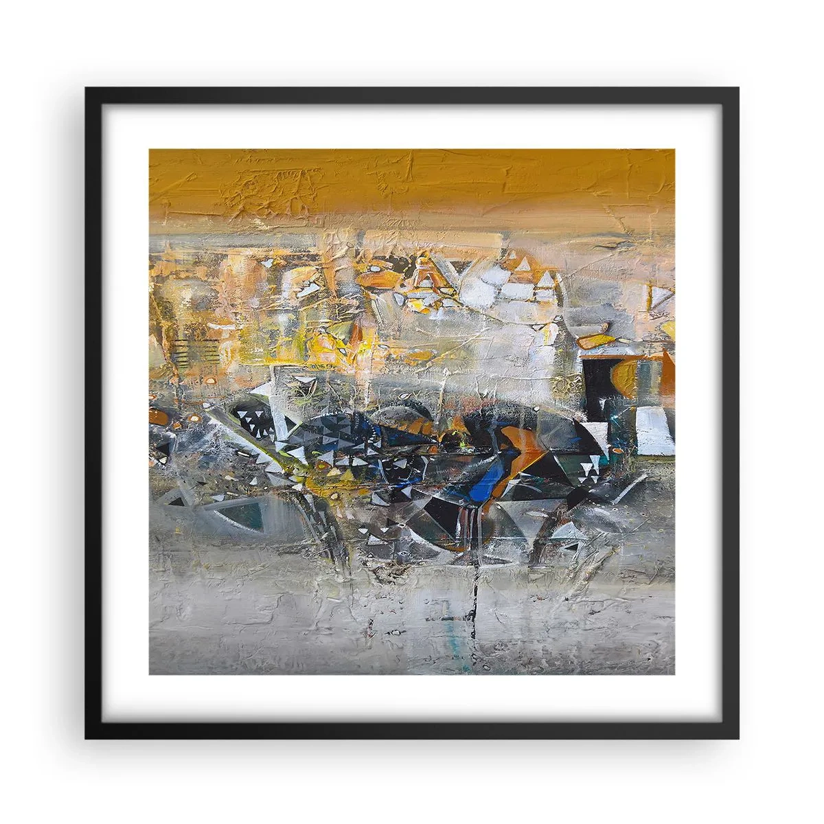 Poster in een zwarte lijst - Alles komt goed - 50x50 cm