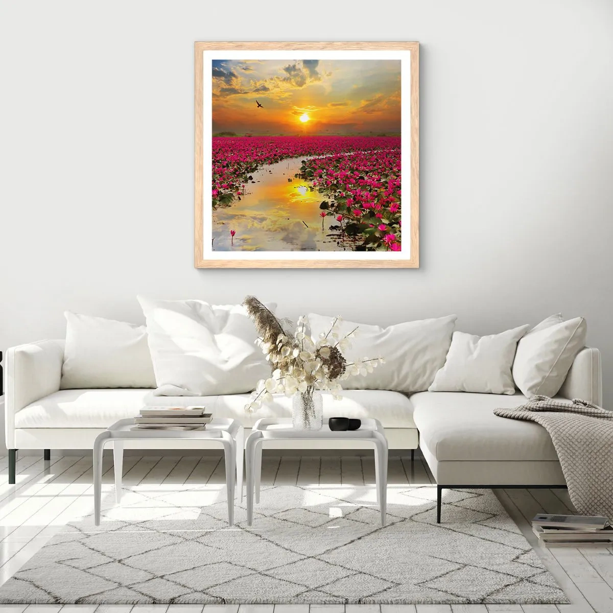 Een poster in een licht eiken lijst - Het geheime leven van het meer - 40x40 cm