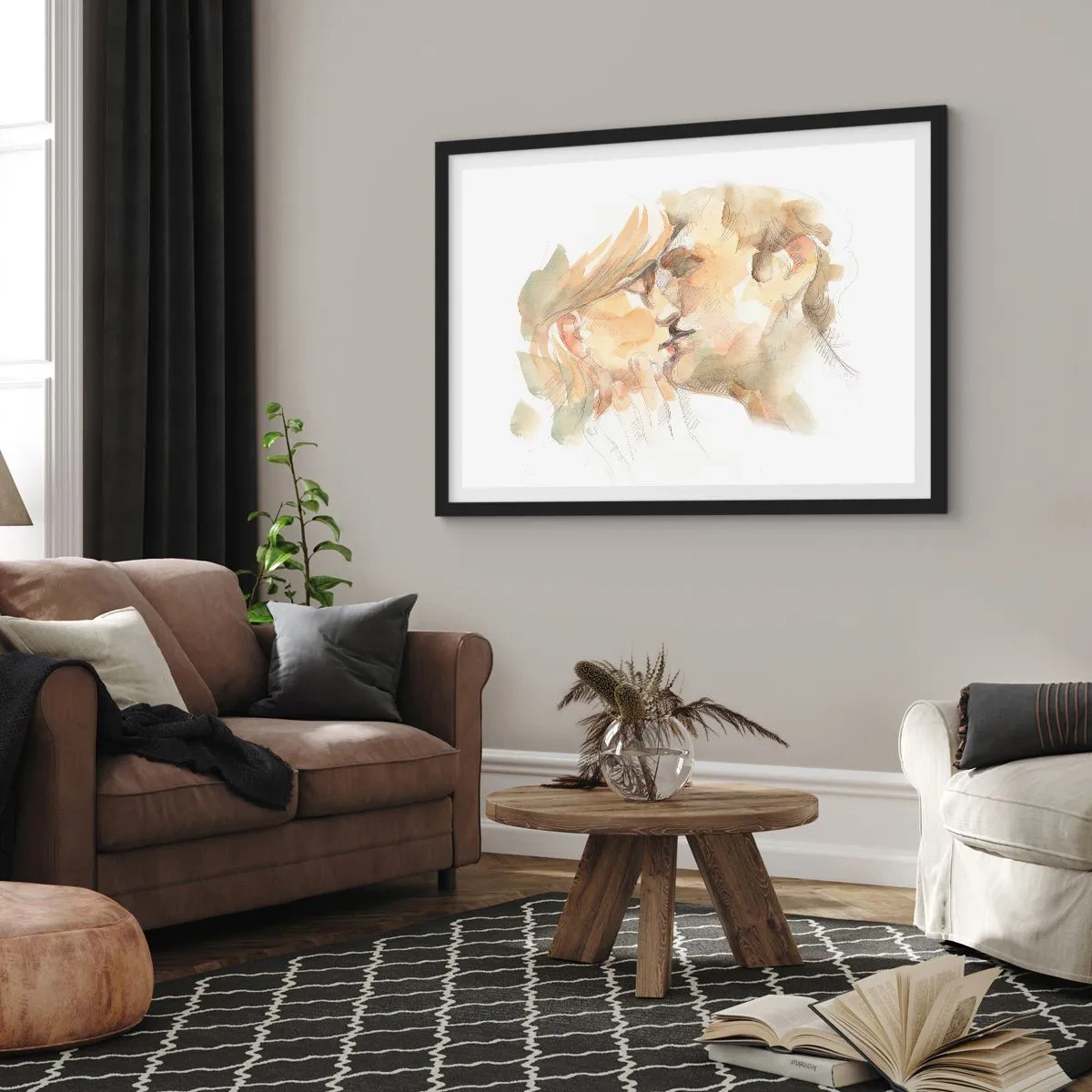 Poster in een zwarte lijst - De helft gevonden? - 70x50 cm