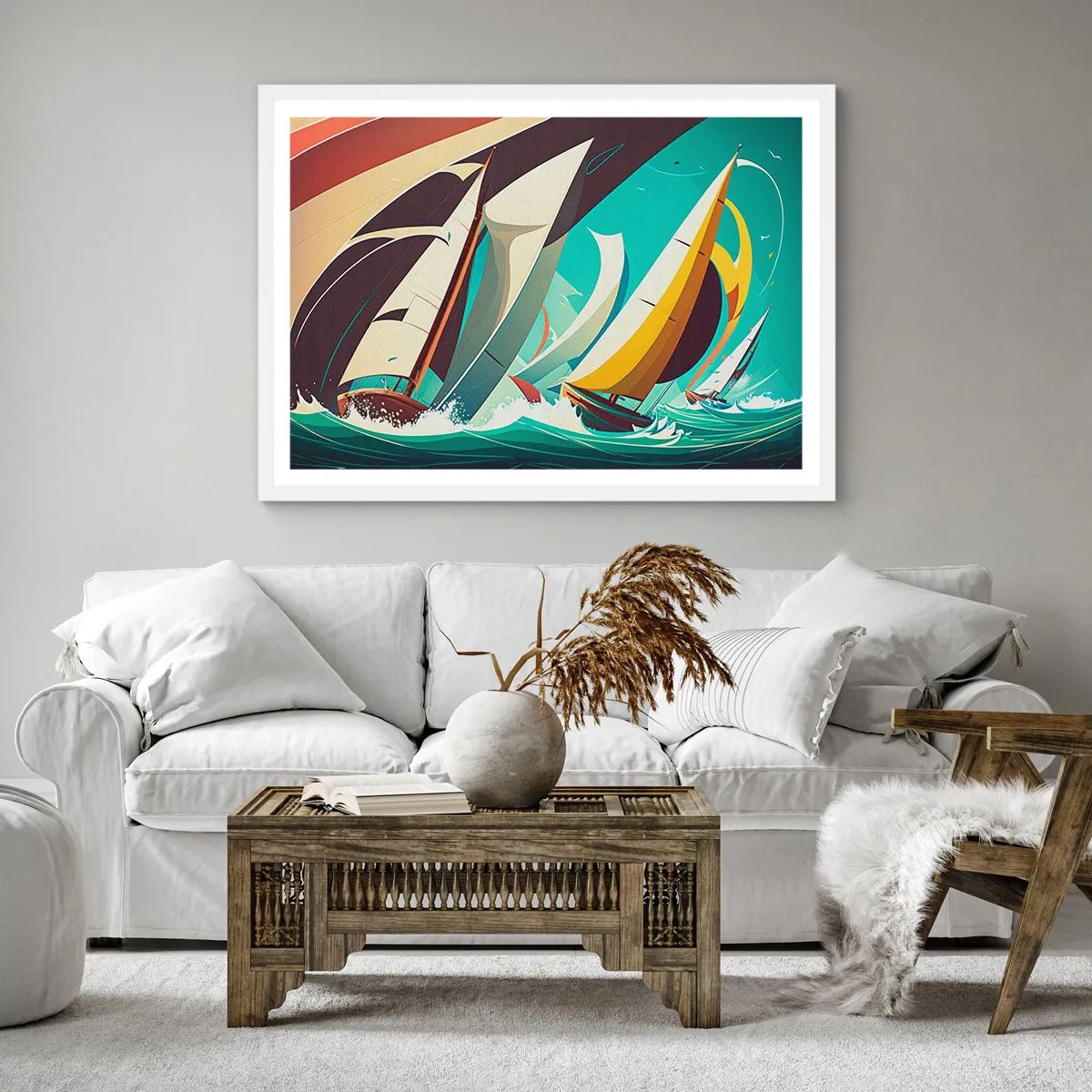 Poster in een witte lijst - Met elementen als een broer - 30x30 cm