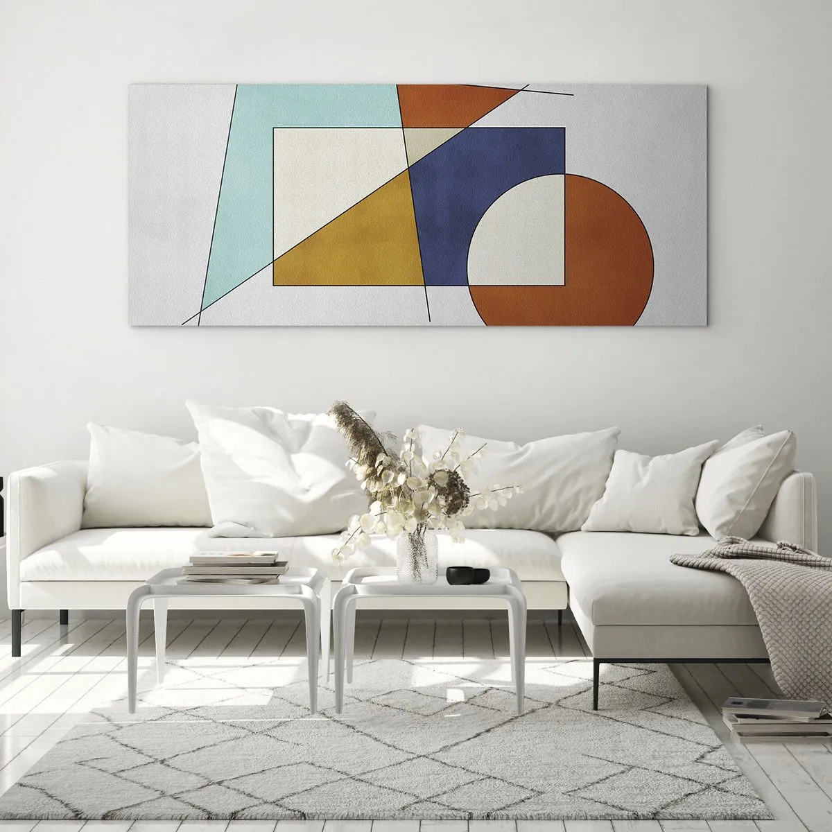 Schilderen op glas - Abstractie: modernistisch plezier - 100x40 cm