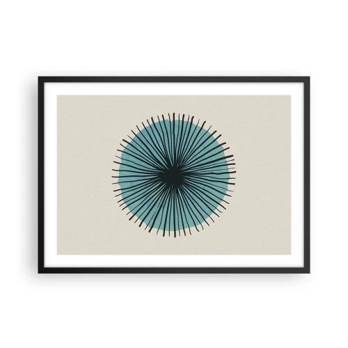 Poster in een zwarte lijst - Stralend in het blauw - 70x50 cm