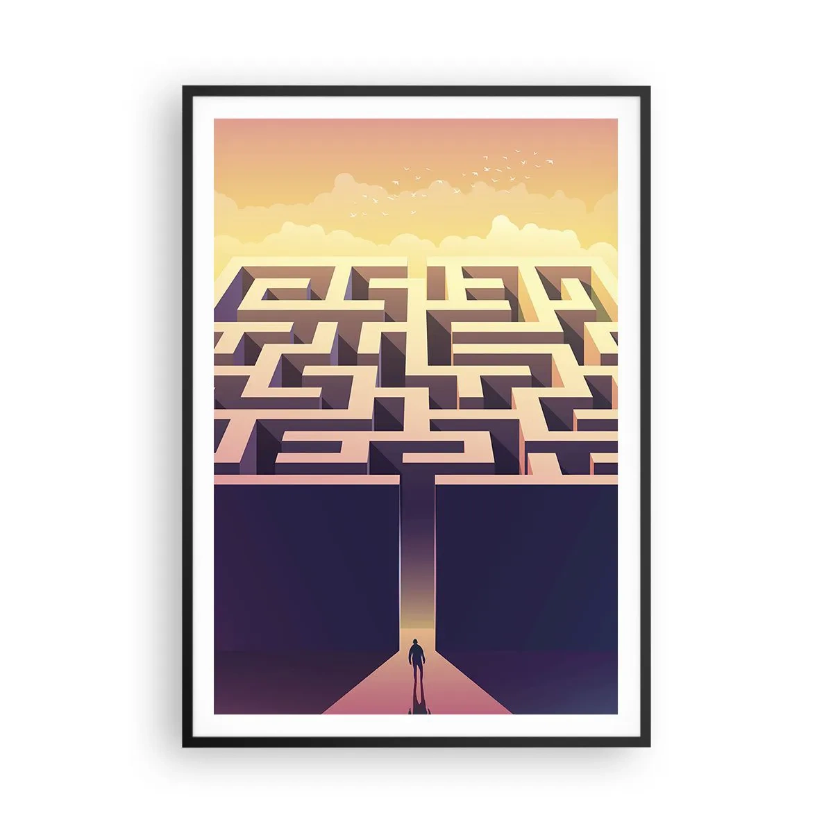 Poster in een zwarte lijst - Beslissingstijd - 70x100 cm