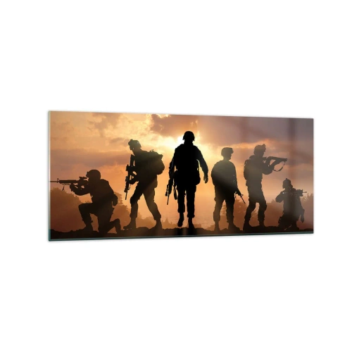 Schilderen op glas - Brothers in arms - 120x50 cm