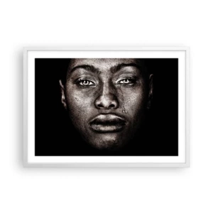 Poster in een witte lijst - een traan - 70x50 cm