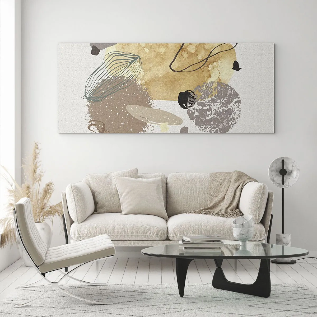 Schilderen op glas - Toegepaste plumcologie - 100x40 cm
