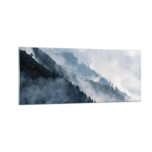 Schilderen op glas - Mystiek van de bergen - 100x40 cm