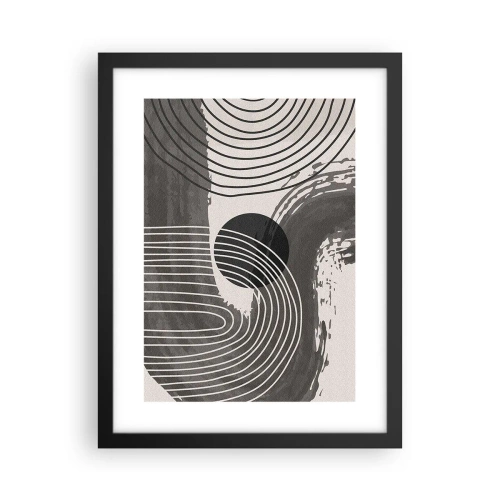 Poster in een zwarte lijst - Het ovaal wint - 30x40 cm