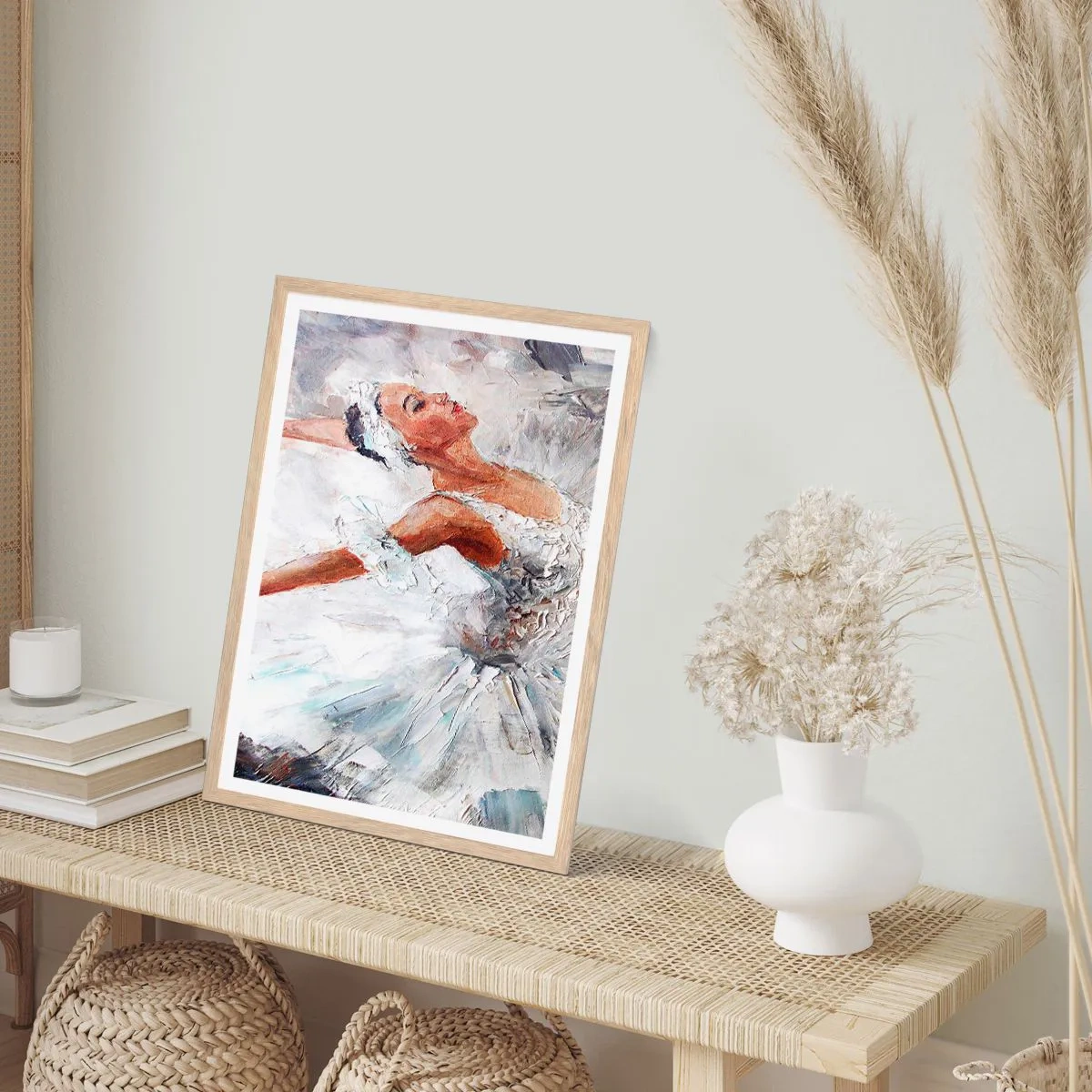 Een poster in een licht eiken lijst - Delicaat en licht als tule - 30x40 cm