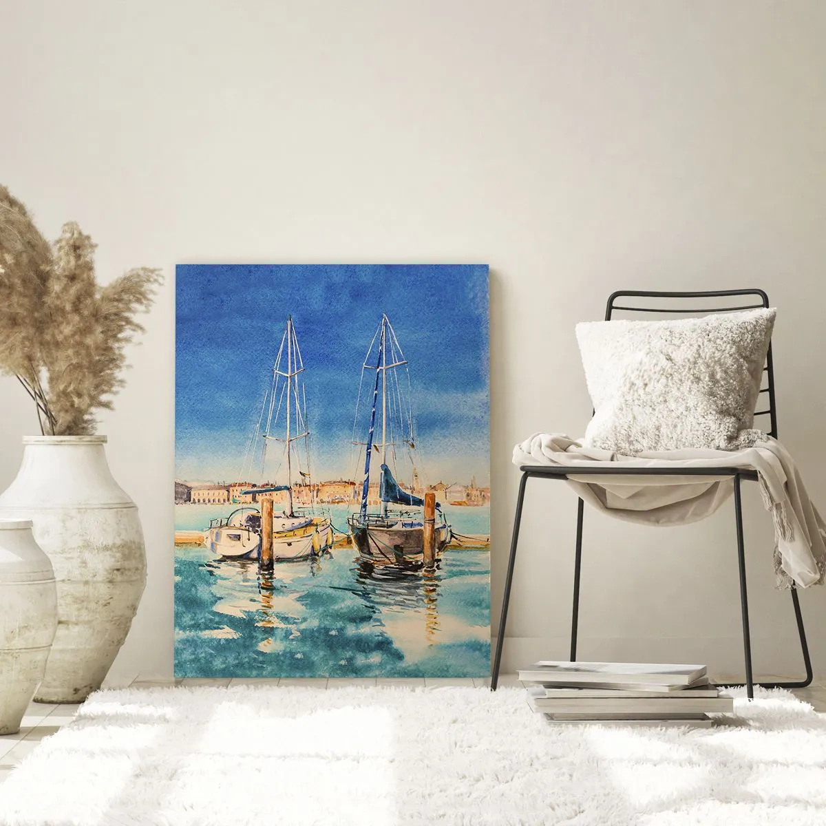 Schilderen op glas - Zonnige lagune - 50x70 cm