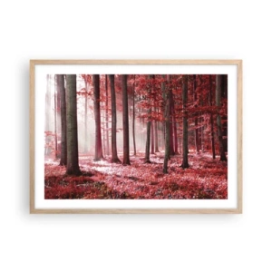 Een poster in een licht eiken lijst - Rood is net zo mooi - 70x50 cm