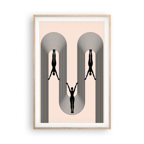 Een poster in een licht eiken lijst - Op zijn kop - 61x91 cm