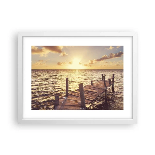 Poster in een witte lijst - Het gouden land van zachtheid - 40x30 cm