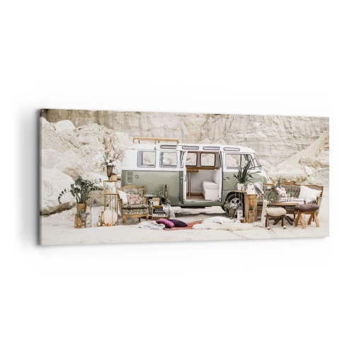 Schilderen op canvas - Er is de tijd om aan de reis te beginnen - 100x40 cm