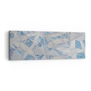 Schilderen op canvas - In een blauwgrijs labyrint - 90x30 cm
