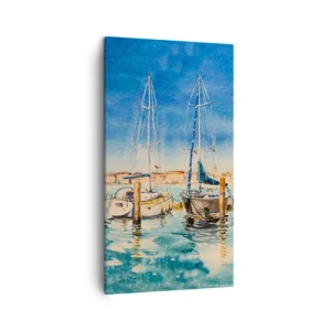 Schilderen op canvas - Zonnige lagune - 45x80 cm