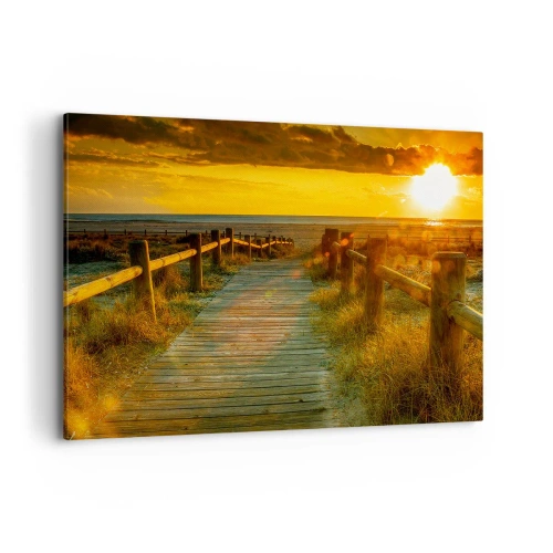 Schilderen op canvas - Badend in oud goud - 100x70 cm