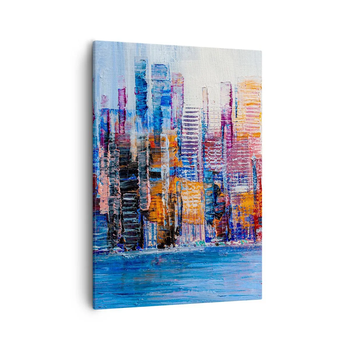Schilderen op canvas - Een vrolijke metropool - 50x70 cm