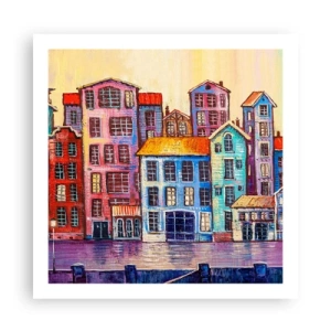 Poster - Een stad als uit een sprookje - 60x60 cm
