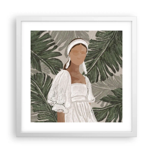 Poster in een witte lijst - Exotisch portret - 40x40 cm