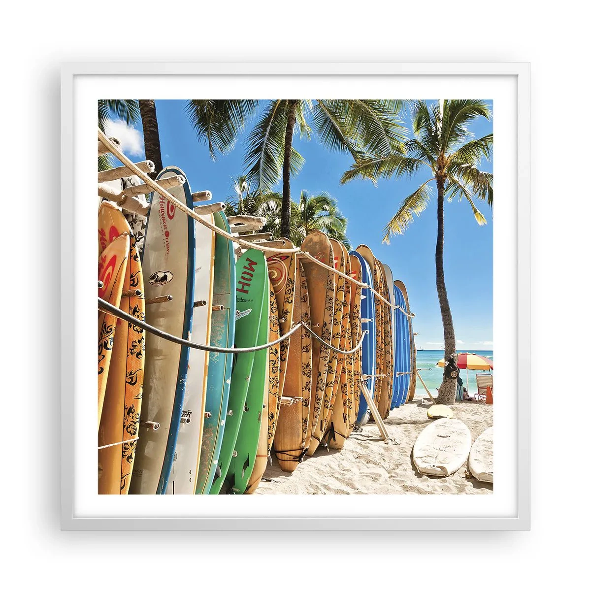 Poster in een witte lijst - Zonnig plezier - 60x60 cm