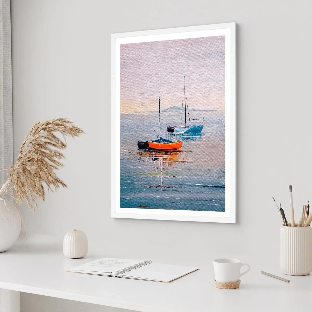 Poster in een witte lijst - Een welverdiende rust - 50x70 cm