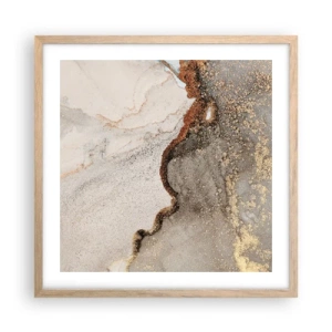 Een poster in een licht eiken lijst - Op de grens van kleuren - 50x50 cm