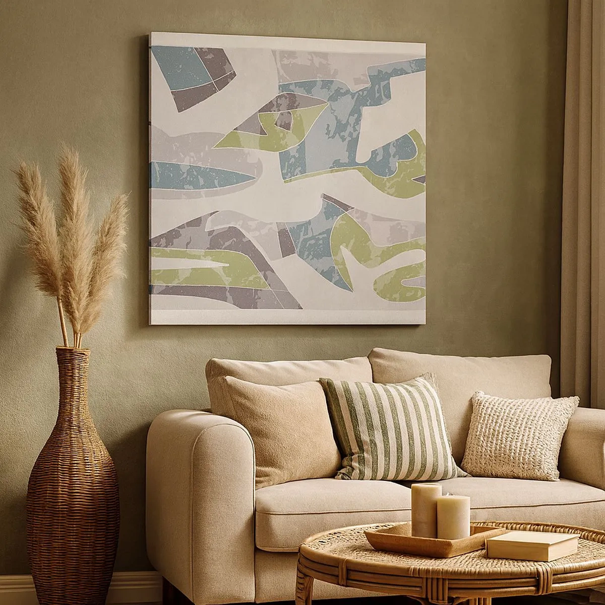 Schilderen op canvas - Compositie achter het glas - 30x30 cm