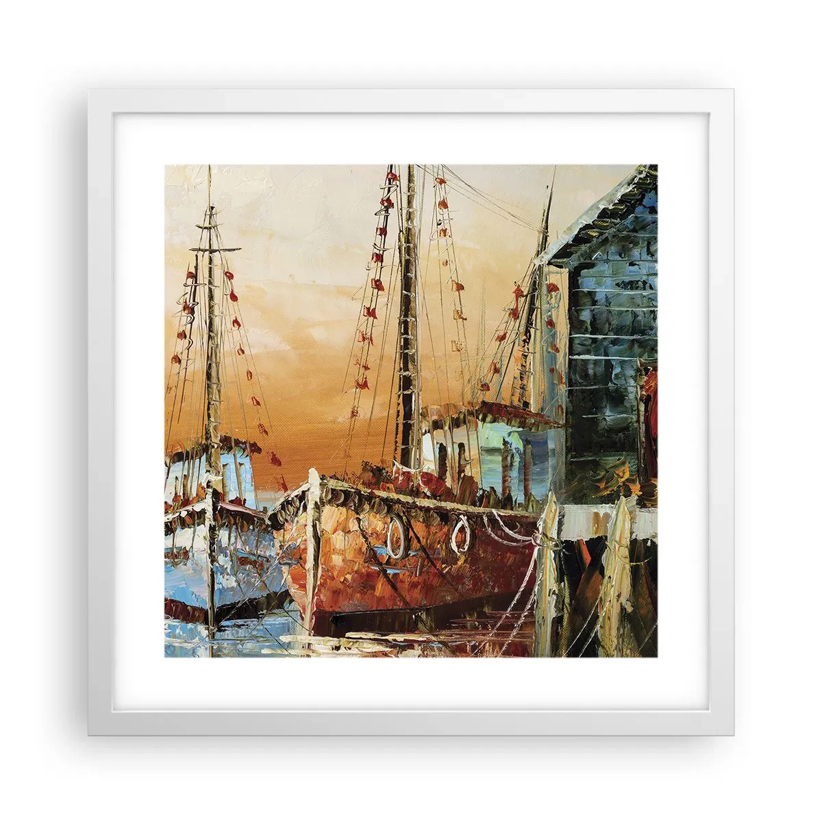 Poster in een witte lijst - Een vreedzame terugkeer - 40x40 cm