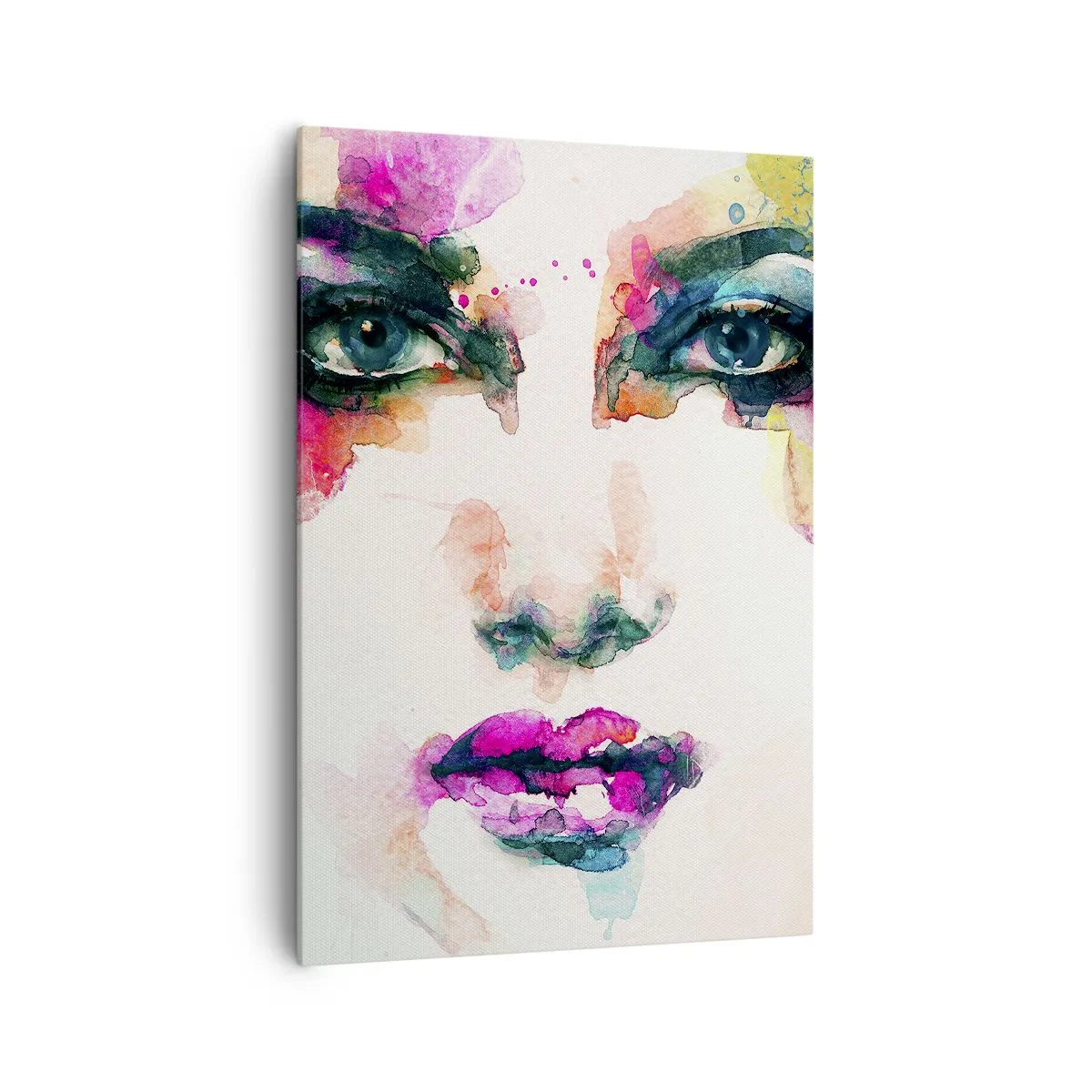 Schilderen op canvas - Een portret geschilderd met een regenboog - 70x100 cm