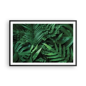 Poster in een zwarte lijst - Ineengedoken in het groen - 91x61 cm