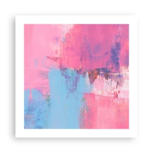 Poster - Roze, blauw en een vleugje licht - 50x50 cm