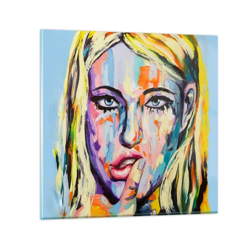 Schilderen op glas - Kijk haar recht in de ogen - 30x30 cm