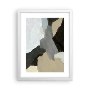 Poster in een witte lijst - Abstractie: het kruispunt van grijs - 30x40 cm