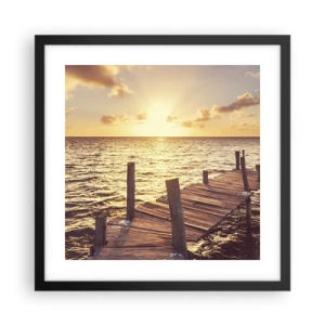 Poster in een zwarte lijst - Het gouden land van zachtheid - 40x40 cm