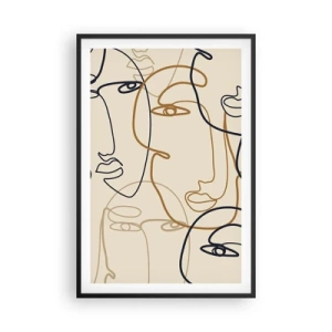 Poster in een zwarte lijst - Het portret is vermenigvuldigd - 61x91 cm