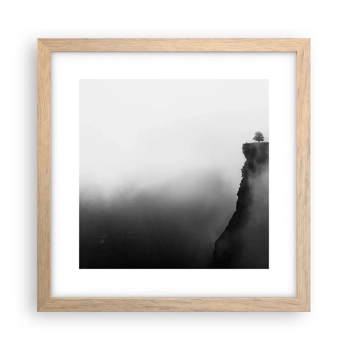 Een poster in een licht eiken lijst - Aan de rand van de wereld - 30x30 cm