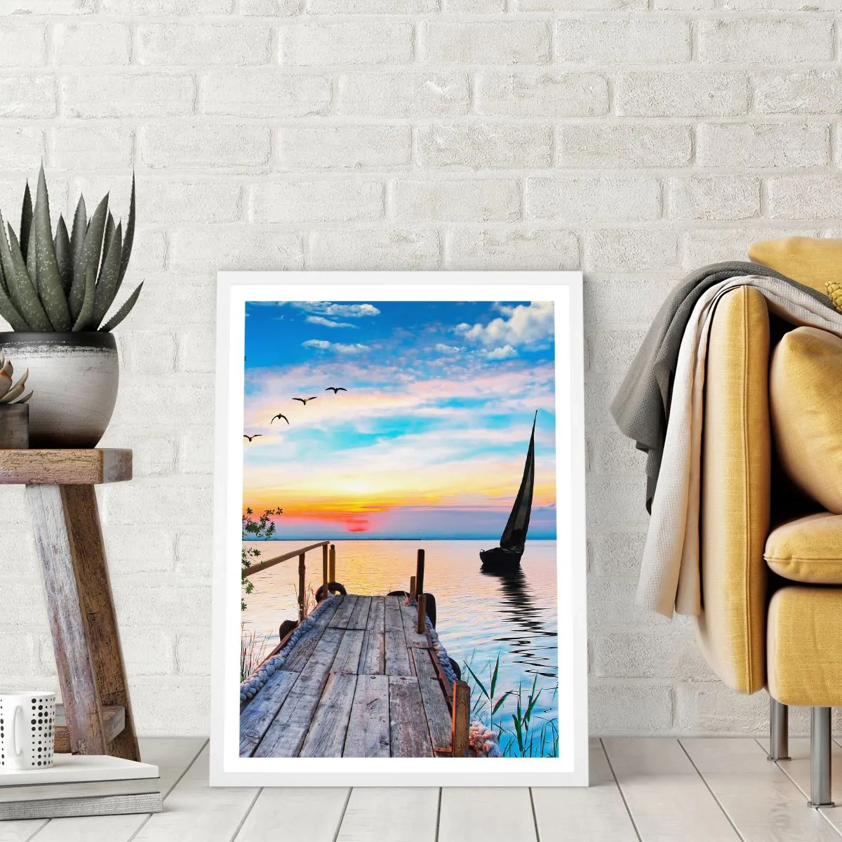 Poster in een witte lijst - Goedeavond - 70x100 cm