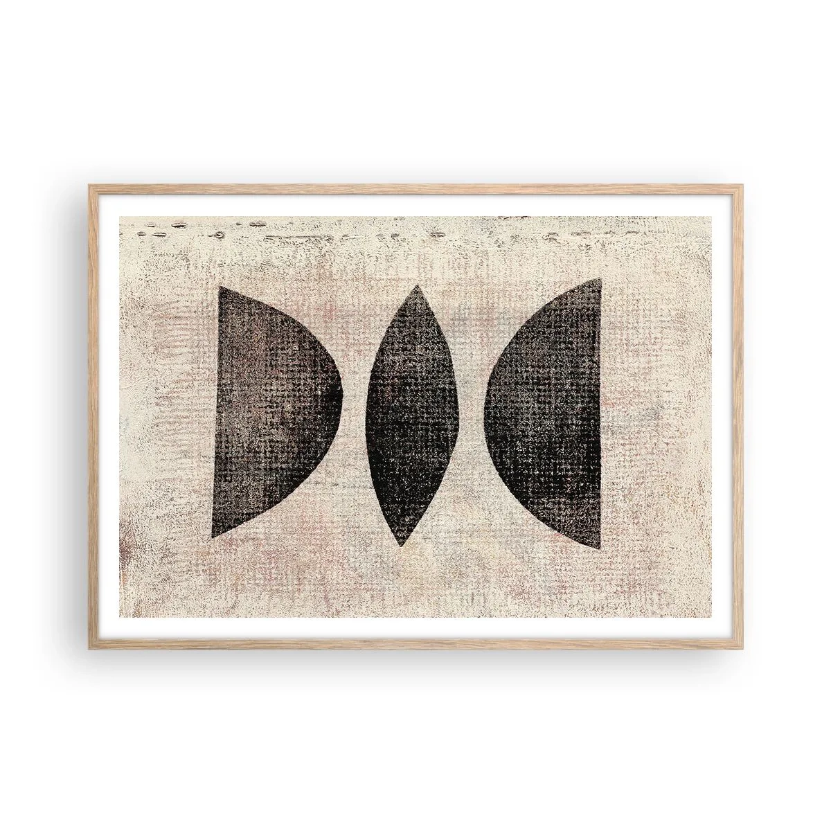 Een poster in een licht eiken lijst - etnische abstractie - 100x70 cm