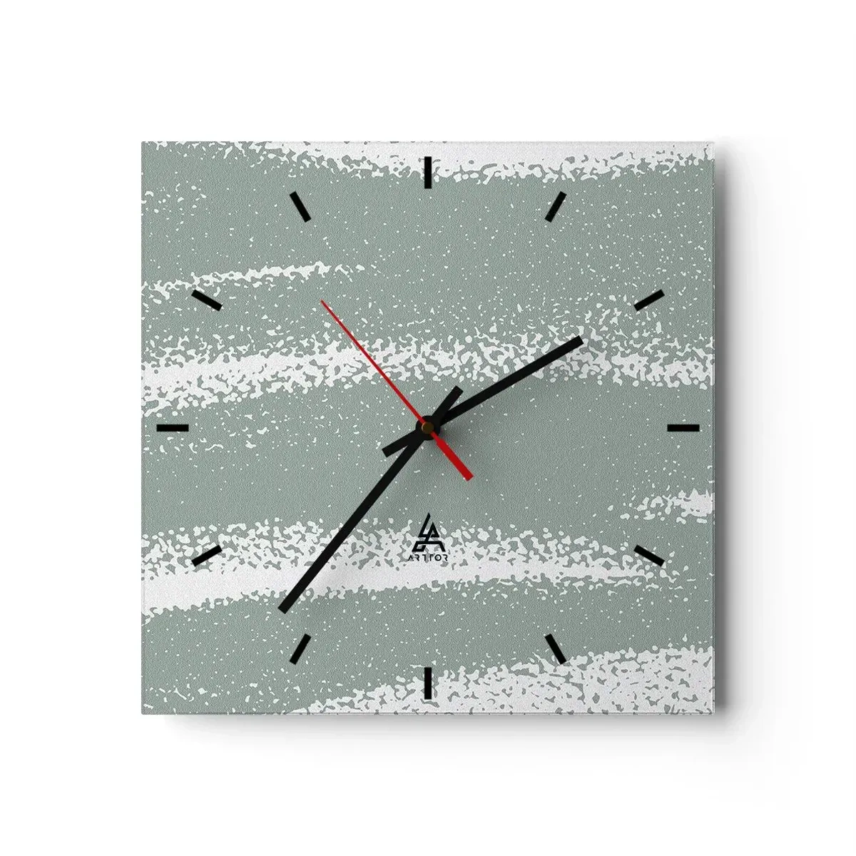 Wandklok - Klok - Abstractie in een winterklimaat - 40x40 cm