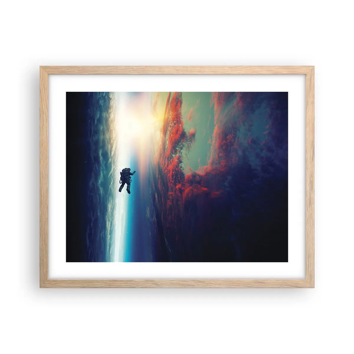 Een poster in een licht eiken lijst - Ga het universum tegemoet - 50x40 cm