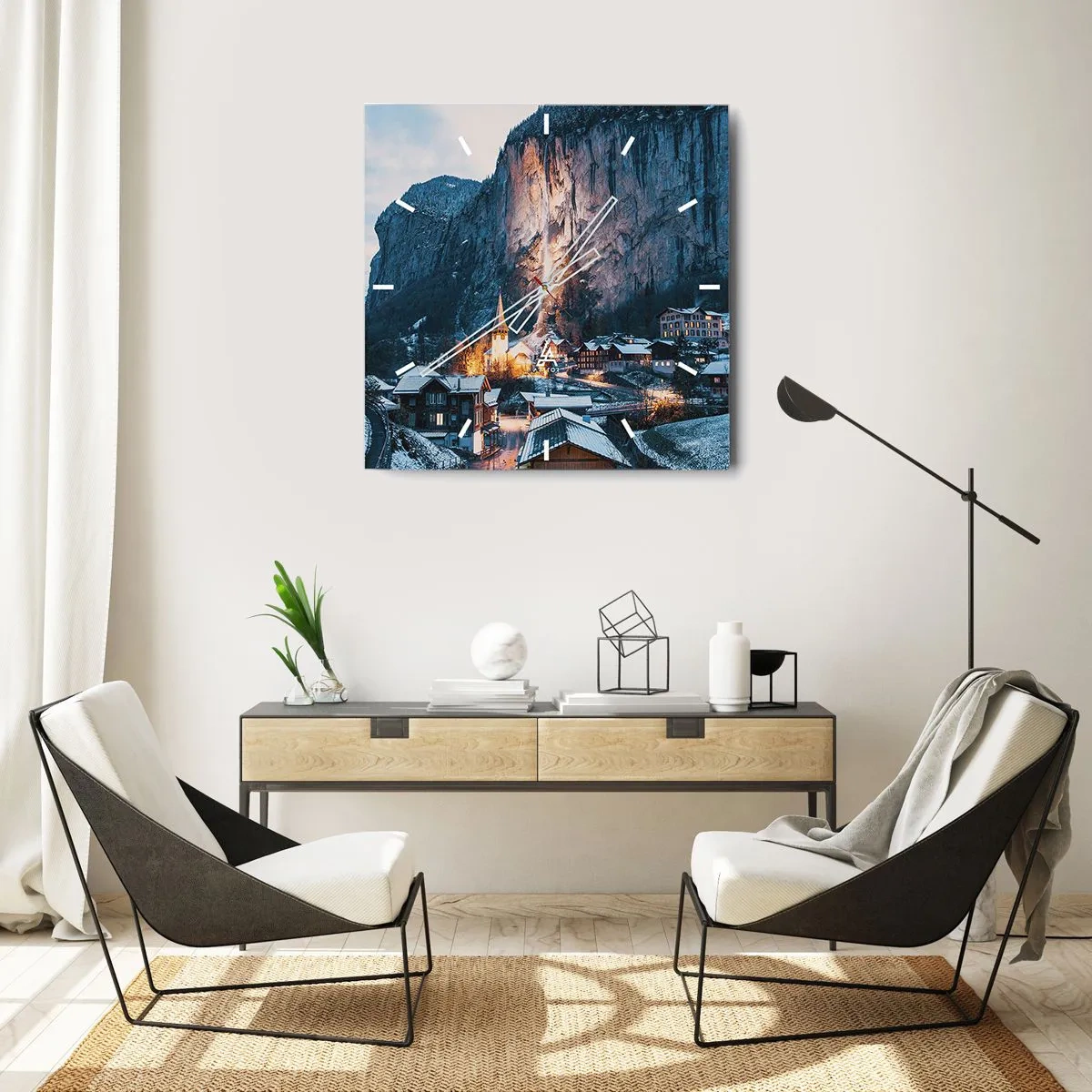 Wandklok - Klok - De stralende geest van de winter - 40x40 cm