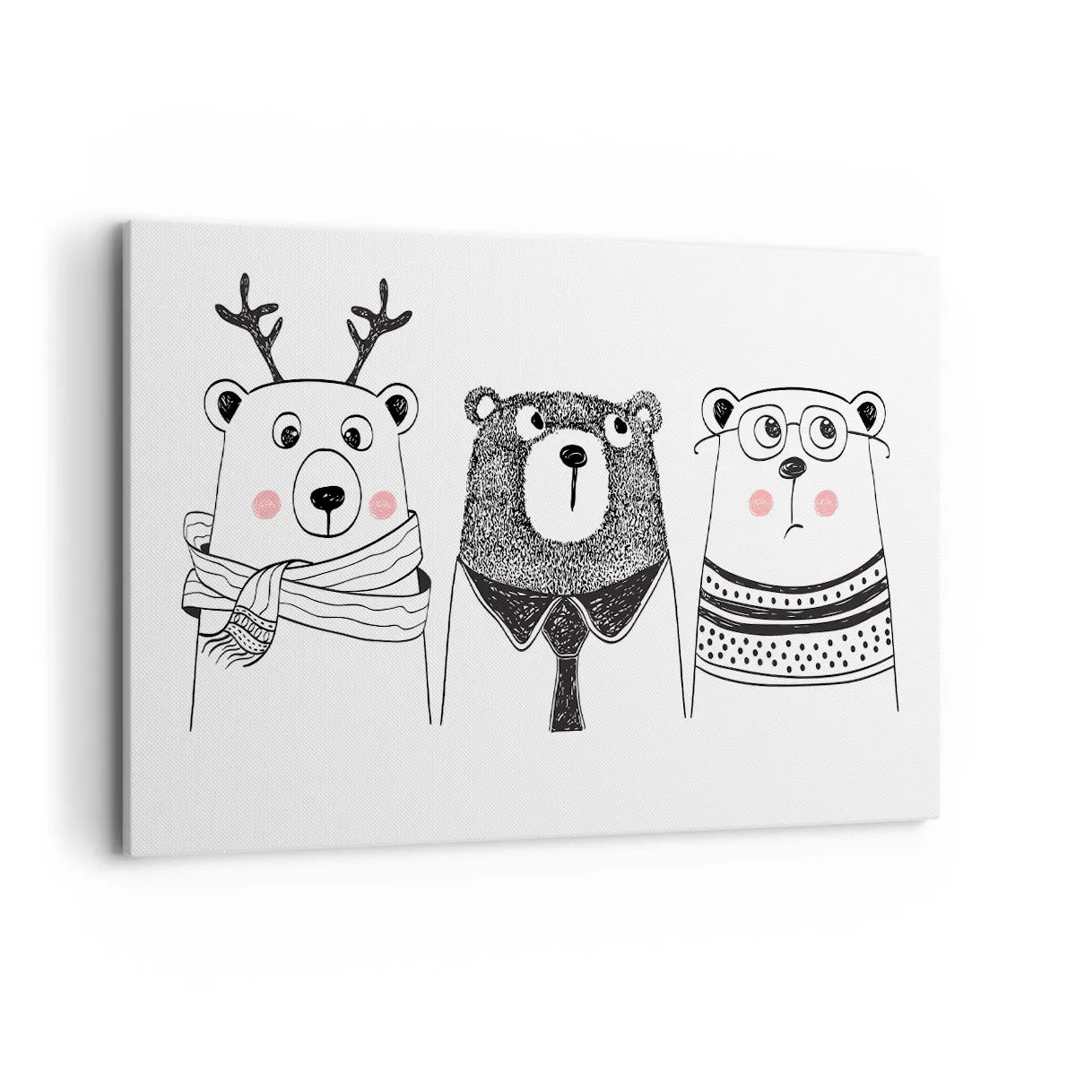 Schilderen op canvas - Beer, beertje en taddybeer - 120x80 cm