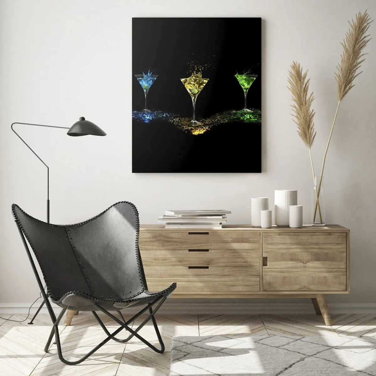Schilderen op glas - Kleuren van vreugde in kristalglas - 70x100 cm
